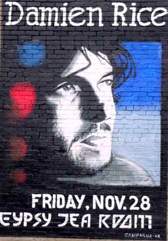 damienrice Damien Rice Mural on Brick Walls of Gypsy?