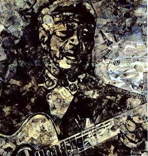 leadbelly The Sisters of Mercy Mural on Brick Walls of Gypsy Tea Room Dallas by Frank Campagna